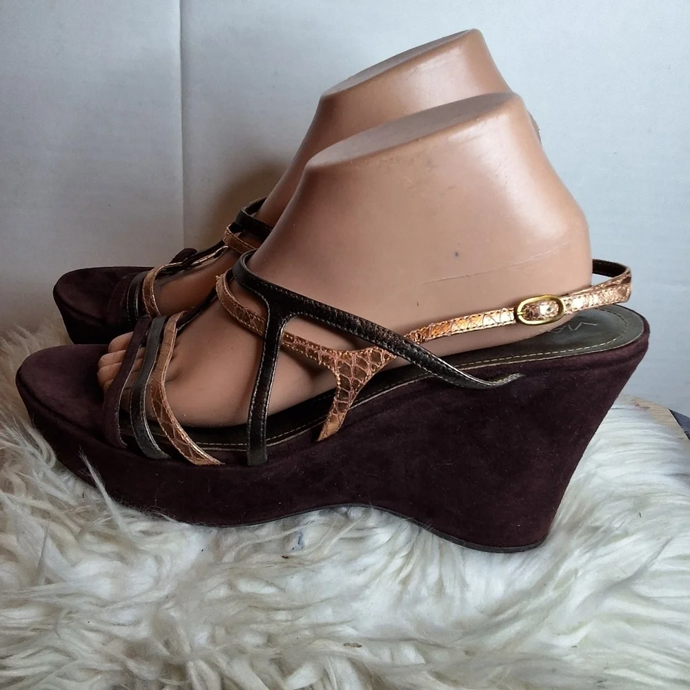 Via Spiga metallic wedge sandals 10‎